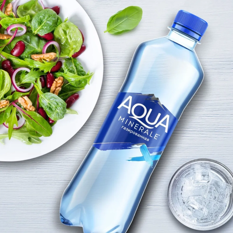 AQUA MINERALE Вода питьевая природная артезианская "AQUA" газированная 0.5