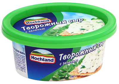 Сыр HOCHLAND творожный с зеленью 140 г 60% Сыр HOCHLAND творожный с зеленью 140 г 60%
