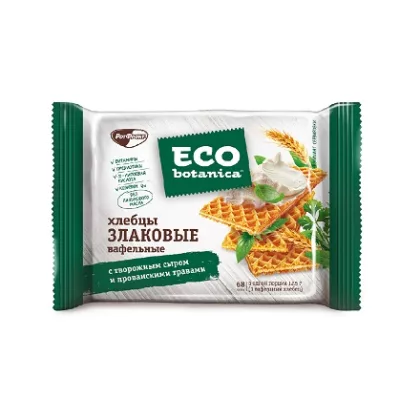 Вафли ECO-BOTANICA Вафли ECO-BOTANICA "Вафельные хлебцы злаковые с творожным сыром и прованскими травами" 75 г