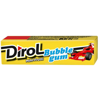 Жевательная резинка DIROL Bubble gum мята-фрукты 13.6 г