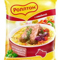 Вермишель РОЛЛТОН на домашнем бульоне с говядиной 60 г