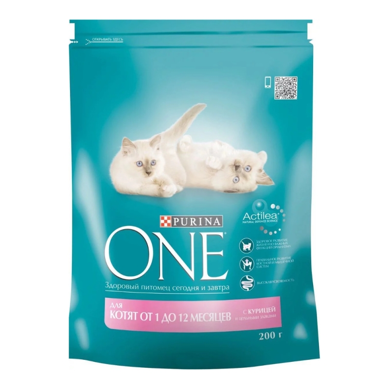 PURINA One курица и злаки для котят от 1 до 12 месяцев 200 г