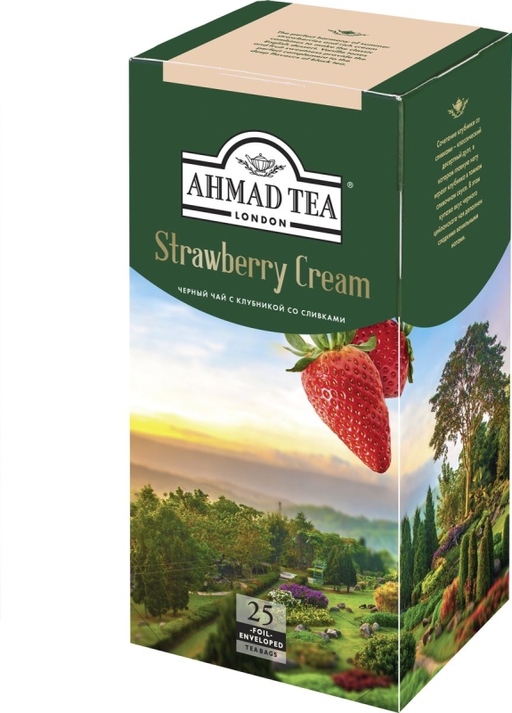 Чай черный AHMAD TEA "Strawberry Cream" 25х1,5г