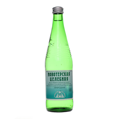 Вода минеральная НОВОТЕРСКАЯ "Целебная" лечебно-столовая газированная 0.5 л